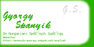 gyorgy spanyik business card